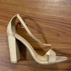 Nude strap heels